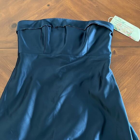Alfred Angelo Navy Blue Strapless Formal Gown Prom Evening Size 11 Beaded - Picture 9 of 15